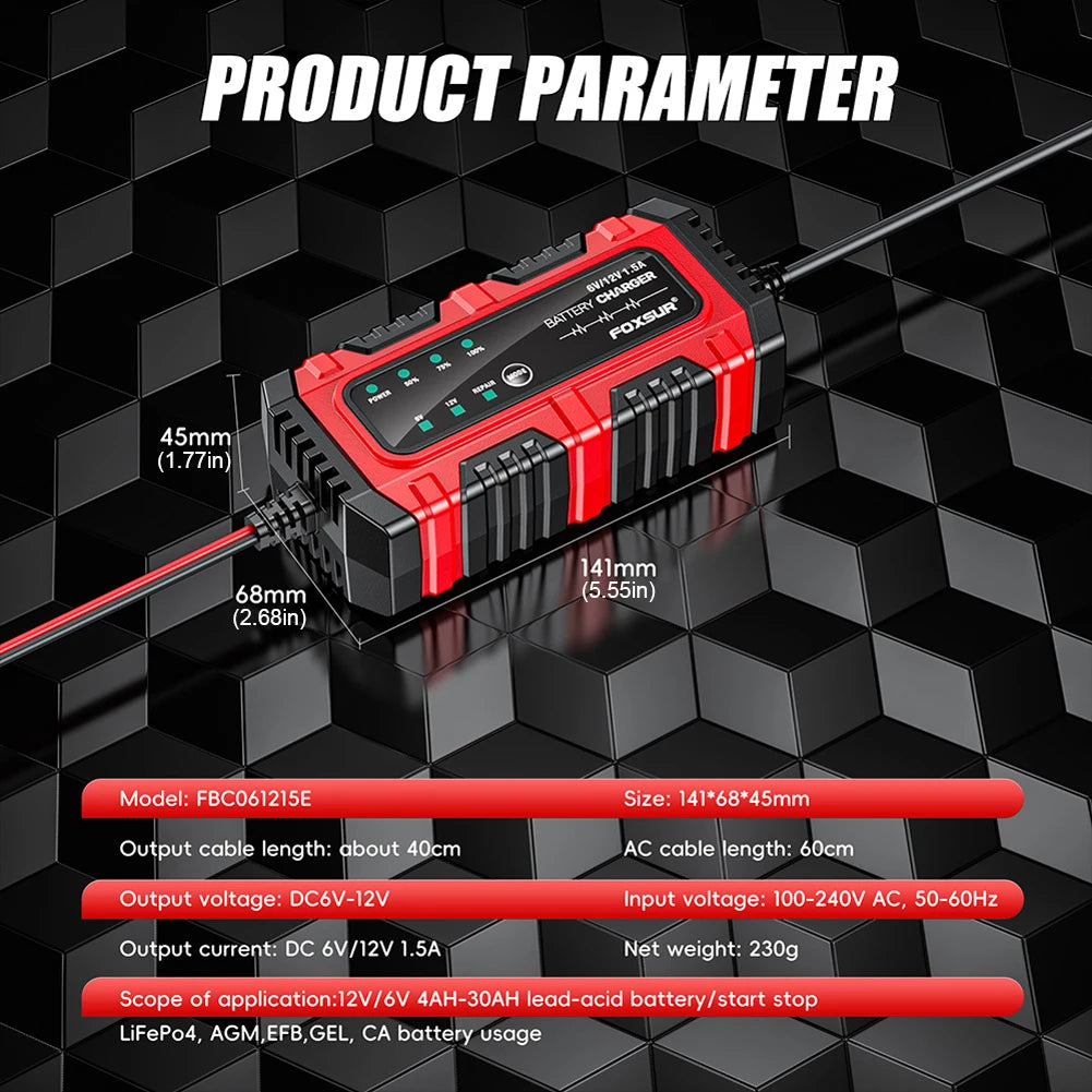 Car Battery Charger Car/Motorcycle/Truck/Boat/SUV