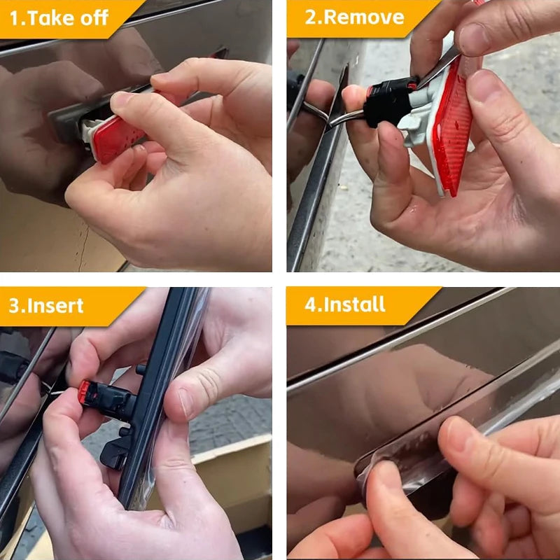 4Pcs LED RGB Front & Rear Bumper Side Marker Lights For Dodge Challenger 2015-2023 SLIM BODY