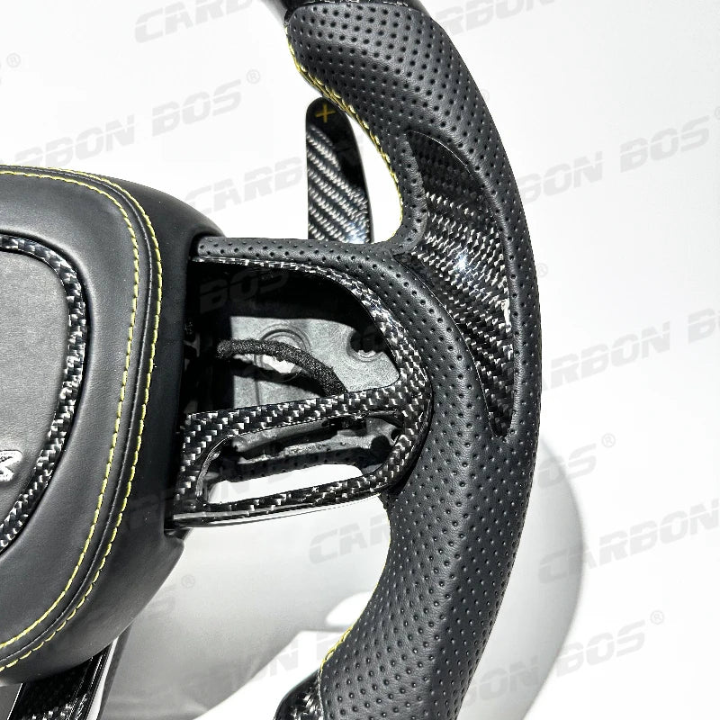 Carbon Fiber Steering Wheel for Dodge CHALLENGER Challenger Charger SCAT Car Sports Steering Wheel with LED