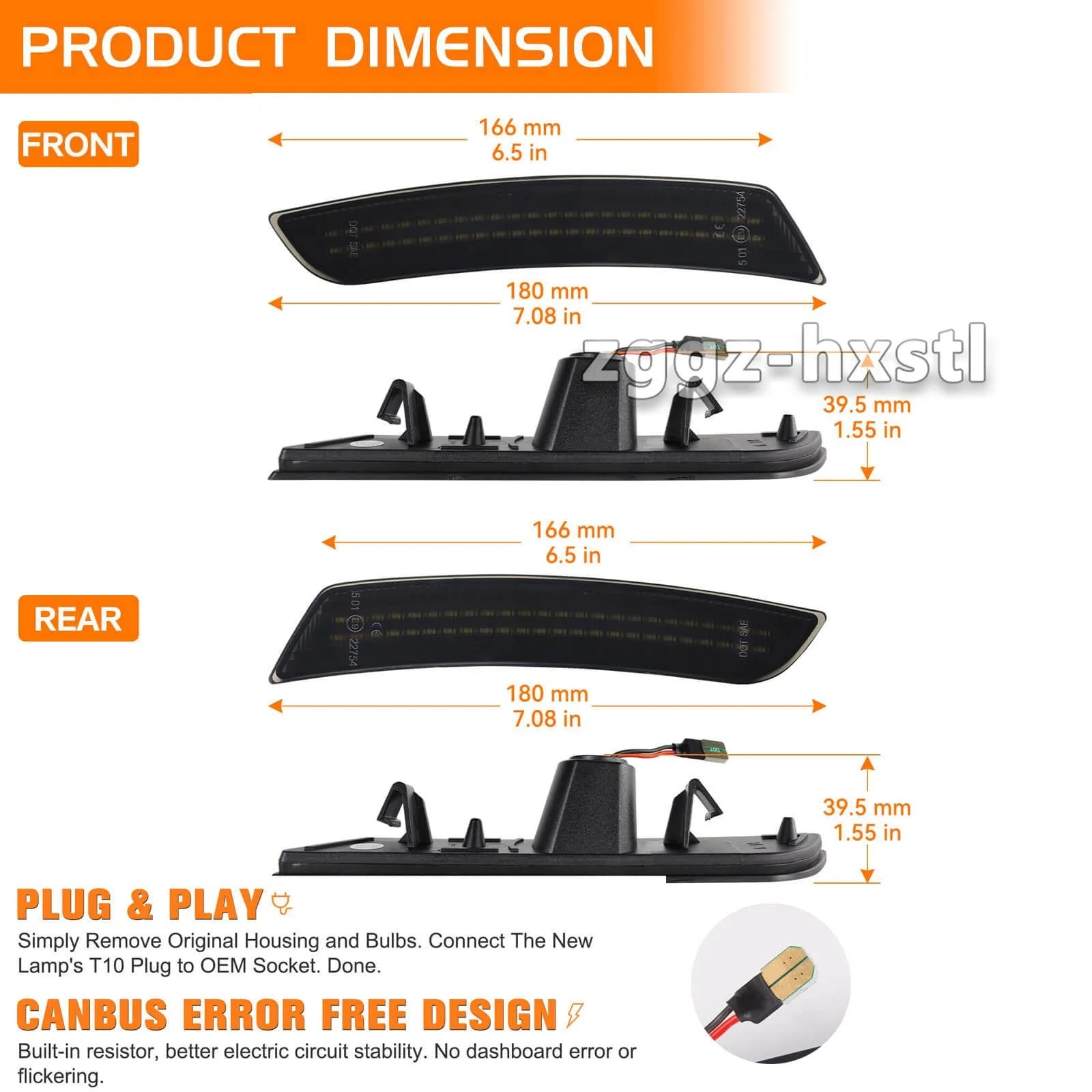 Front Rear Bumper LED Side Marker White For Chevrolet Camaro LS LT SS ZL1