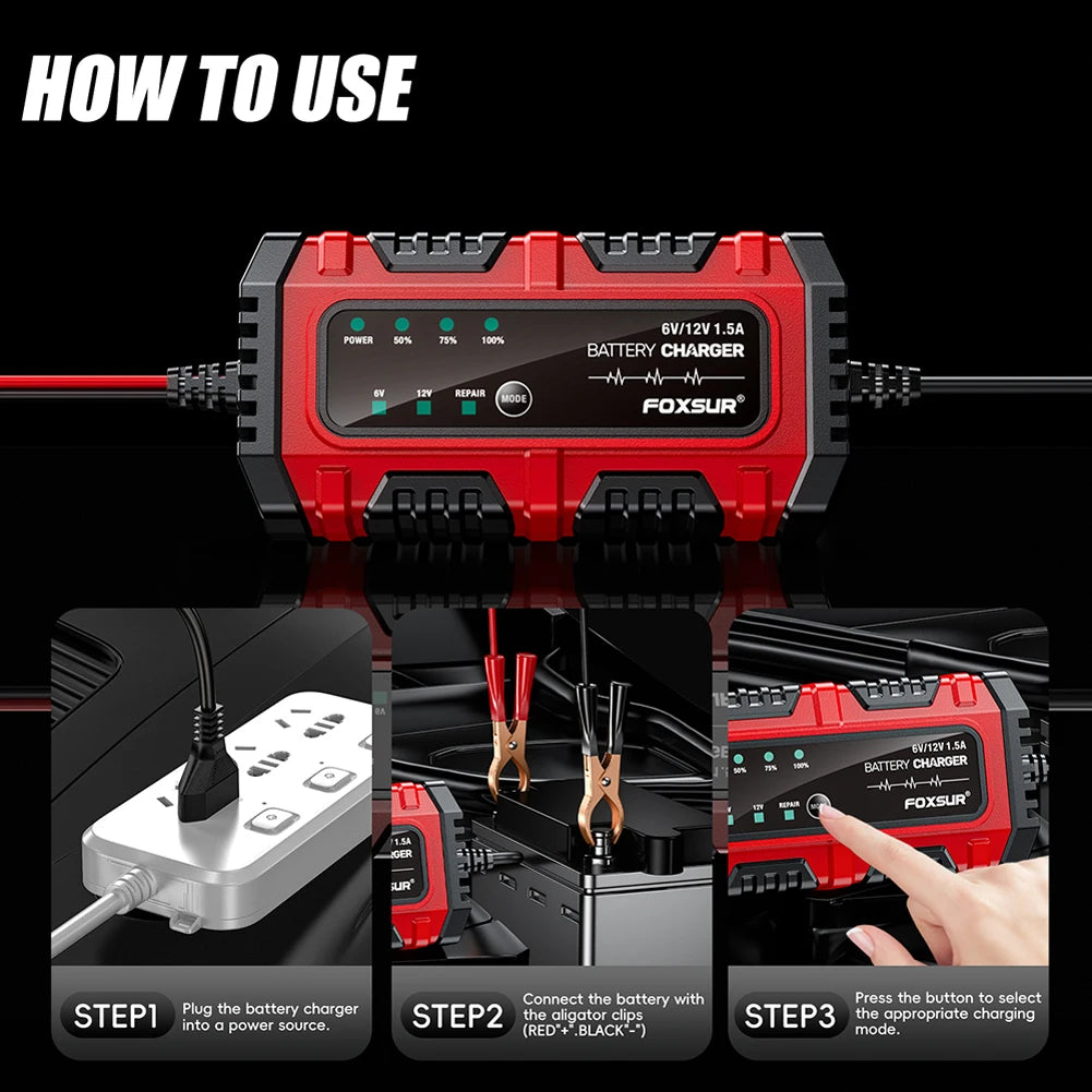 Car Battery Charger Car/Motorcycle/Truck/Boat/SUV