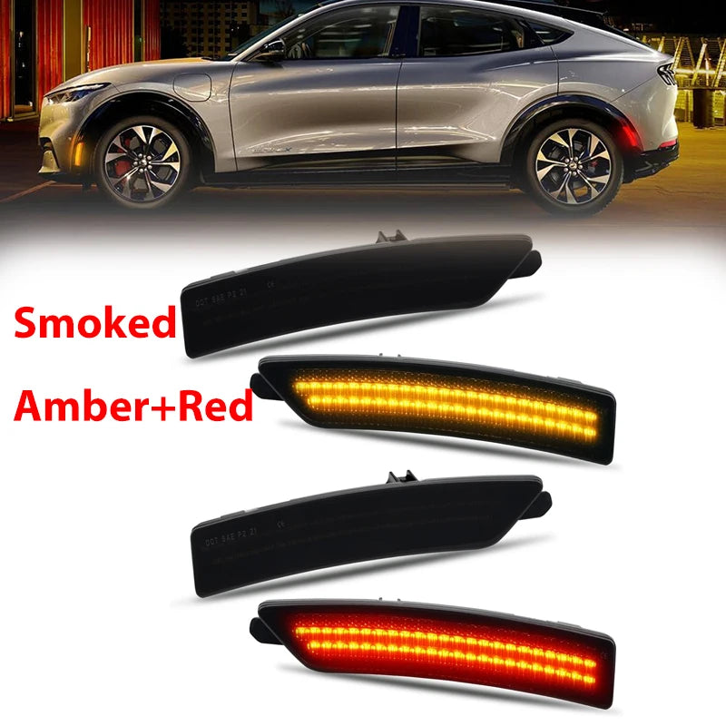 4Pcs LED RGB Multicolor Front Rear Bumper Side Marker Light For Ford Mustang S650 Gen7 2024-UP Turn Signal Lamps Car Accessories