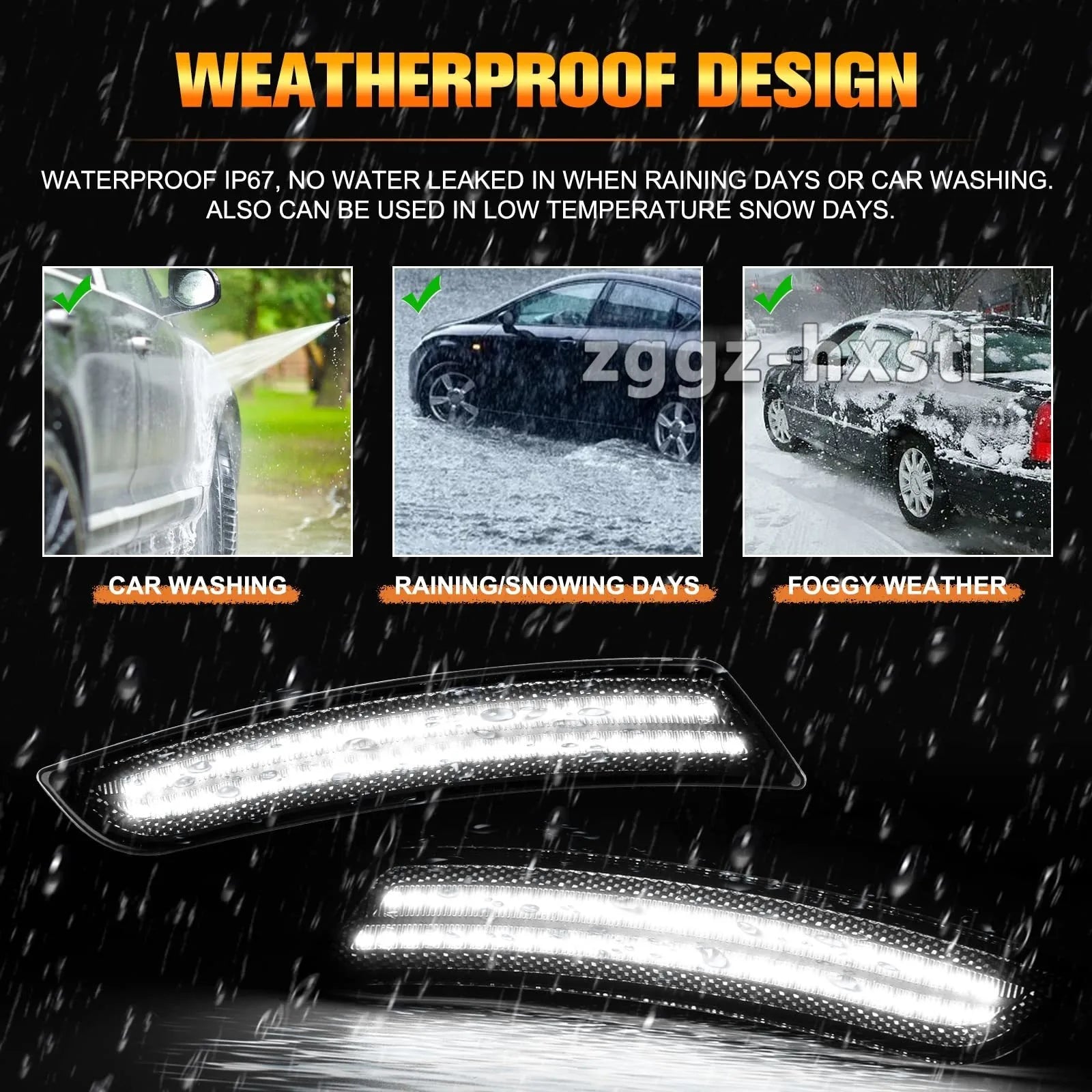 Front Rear Bumper LED Side Marker White For Chevrolet Camaro LS LT SS ZL1